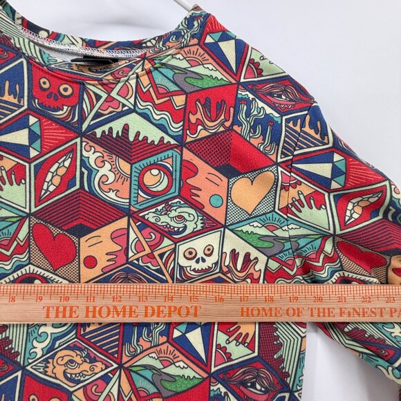 Aloha from Deer Streetwear Funky Colorful Artsy Dragon Sweatshirt Size M - Picture 9 of 12